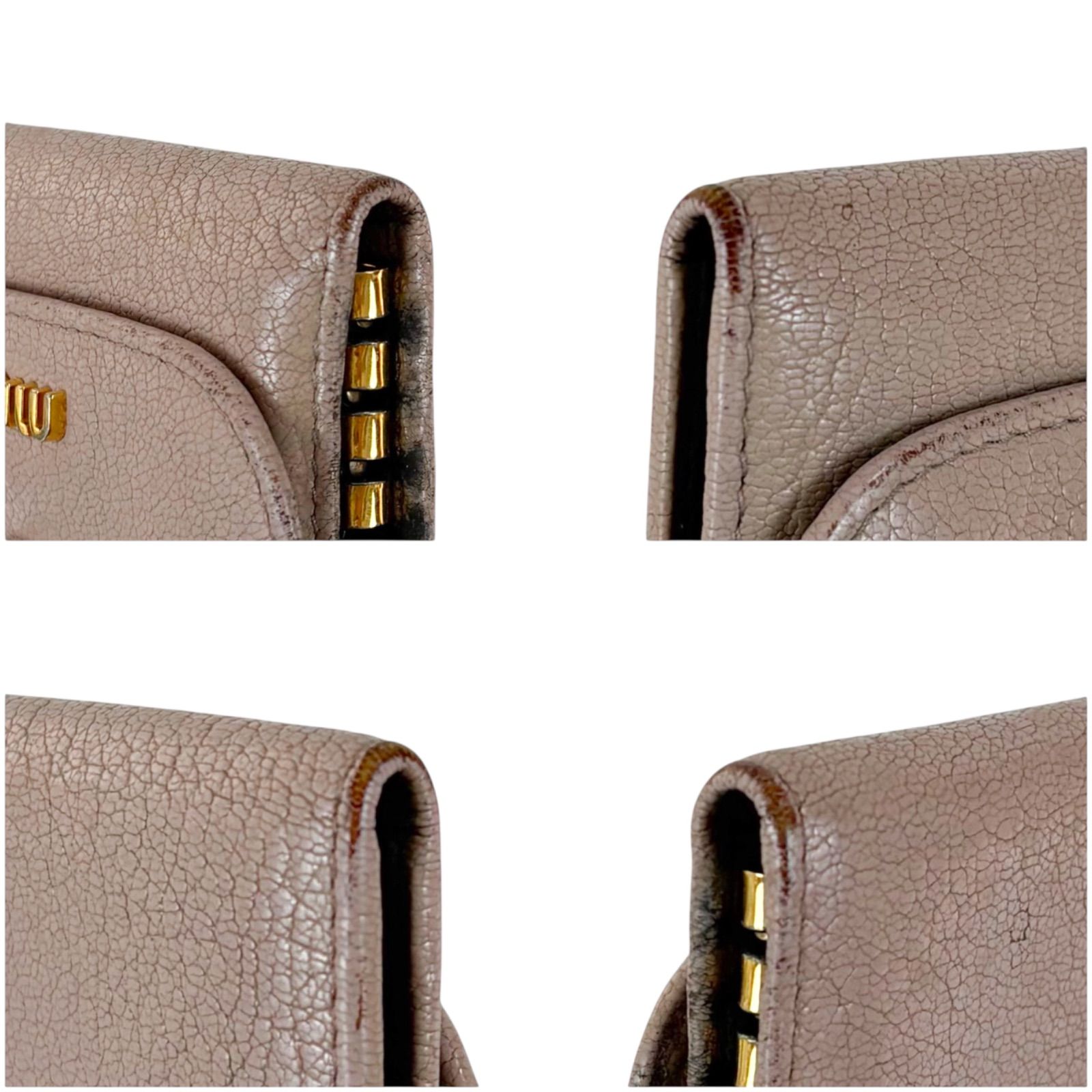 ミュウミュウ MIUMIU 6連キーケース ピンク ベージュ マドラスレザー
