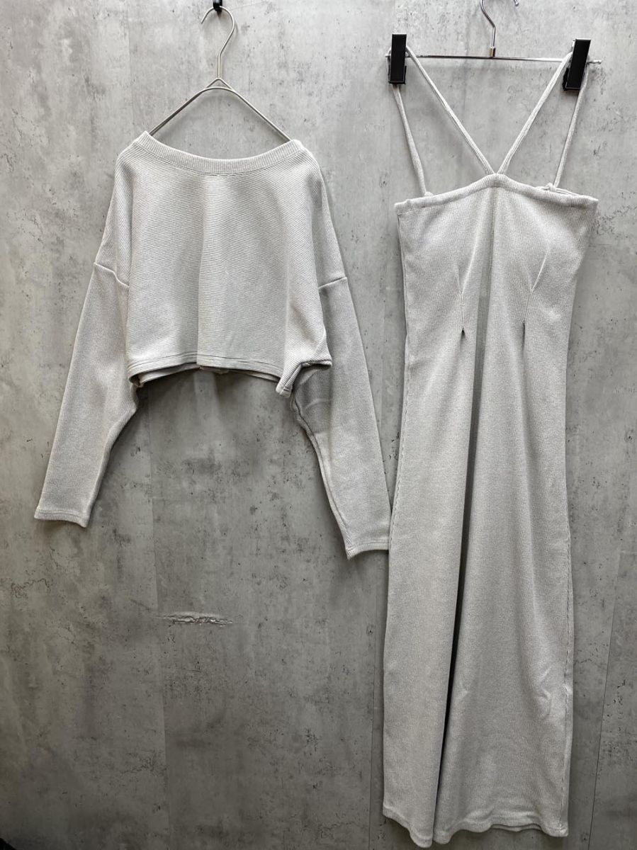 高品質 mystic ミスティック メランジワンピカーディガンSET