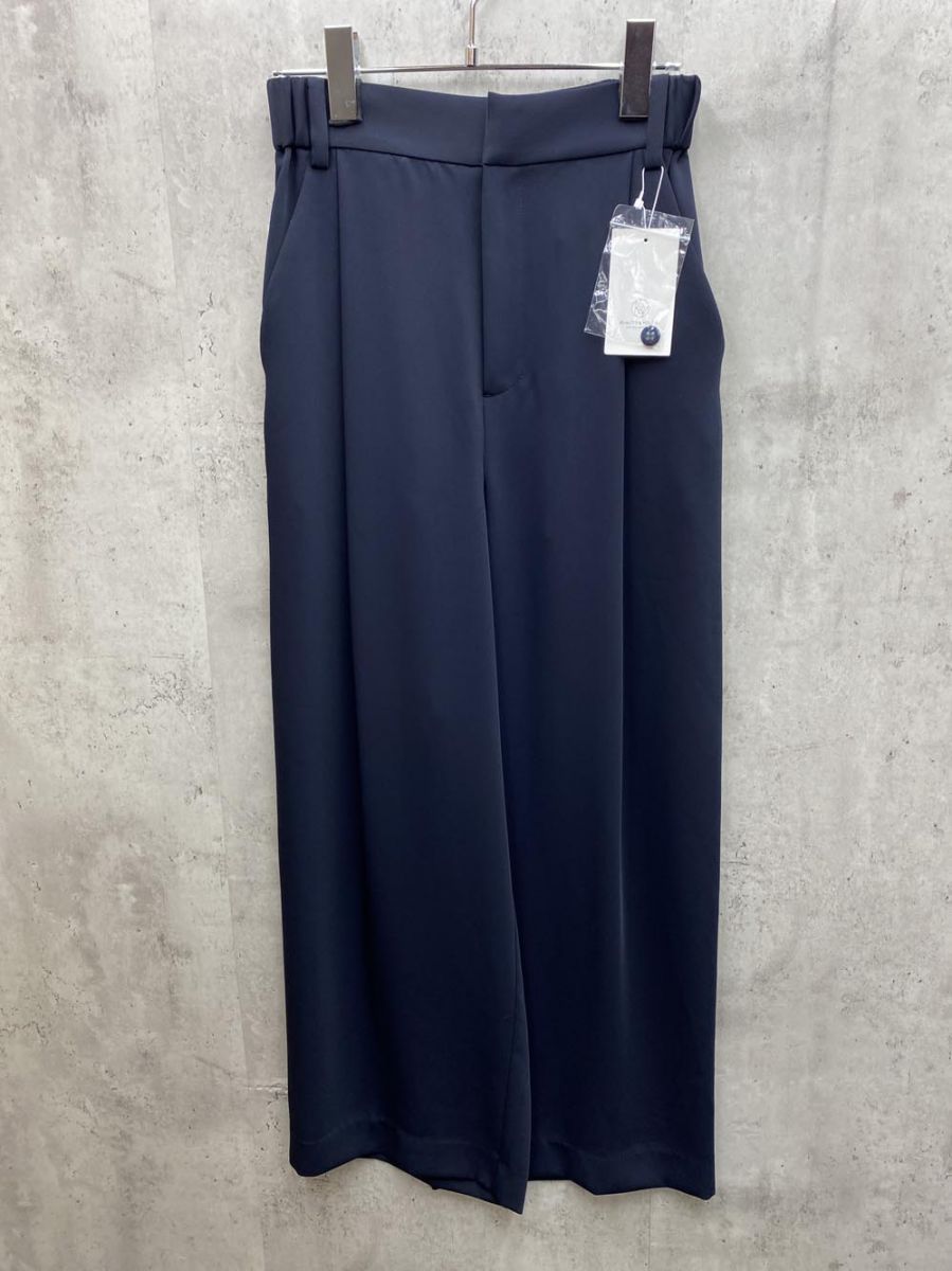BEAUTY - YOUTH ビューティ-ユース ユナイテッドアローズ ダブルクロスタック ワイド パンツ sizeS ネイビー レディース