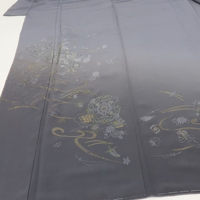 六花-RIKKA- 正絹 仕付け糸付 刺繍 菊 梅 宝尽くし 訪問着 手縫い仕立て 着物 A 4122