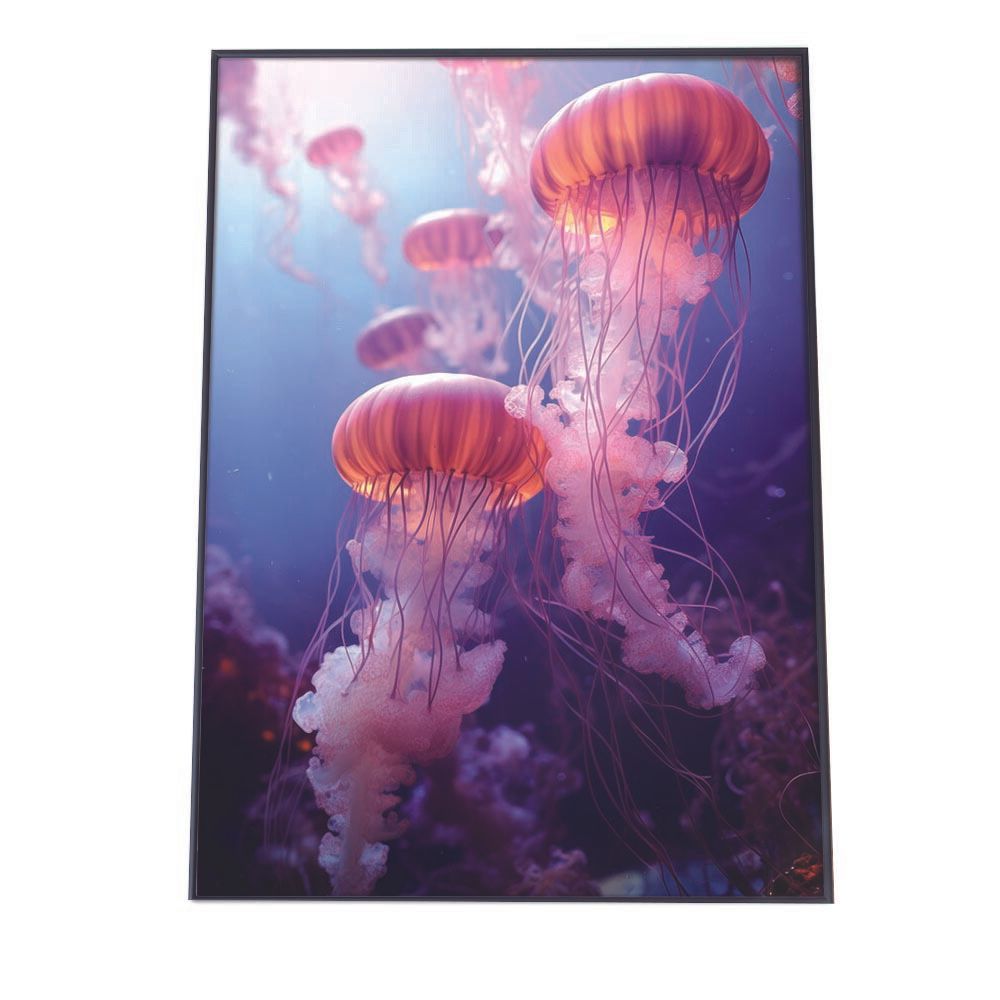 【A2サイズ（約42x59cm）】【lh-poster-2554】クラゲ ポスター シーサイド マリンスタイル ジェリーフィッシュ 水族館 水中 海 魚 インテリア