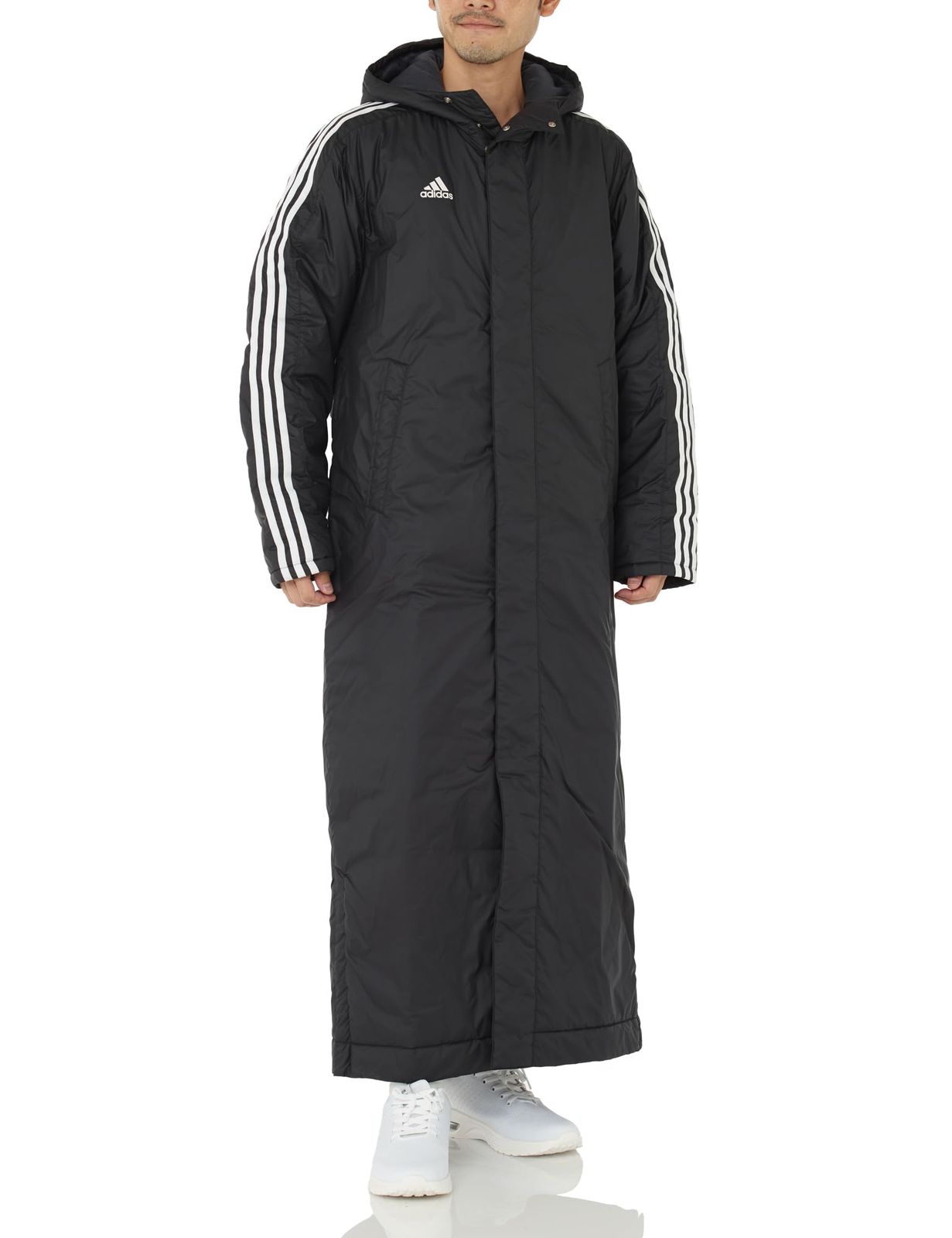 アディダス adidas スーパーロング パデッドコート メンズ ブラック ホワイト KSA 20 JP 4652