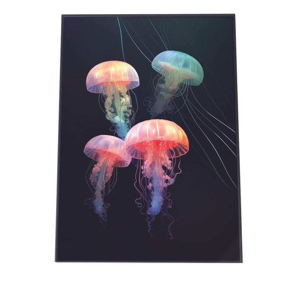 【A2サイズ（約42x59cm）】【lh-poster-2573】クラゲ ポスター シーサイド マリンスタイル ジェリーフィッシュ 水族館 水中 海 魚 インテリア