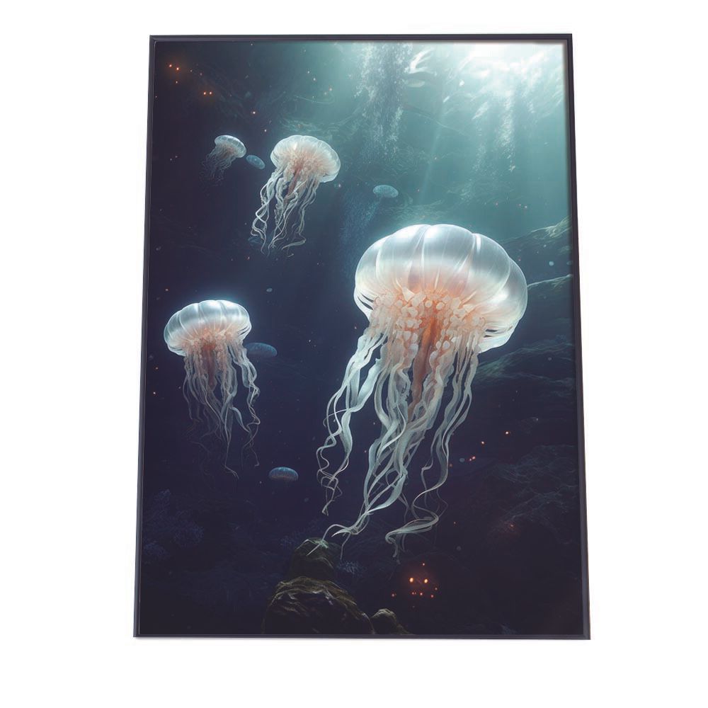 【B1サイズ（約73x103cm）】【lh-poster-2574】クラゲ ポスター シーサイド マリンスタイル ジェリーフィッシュ 水族館 水中 海 魚 インテリア