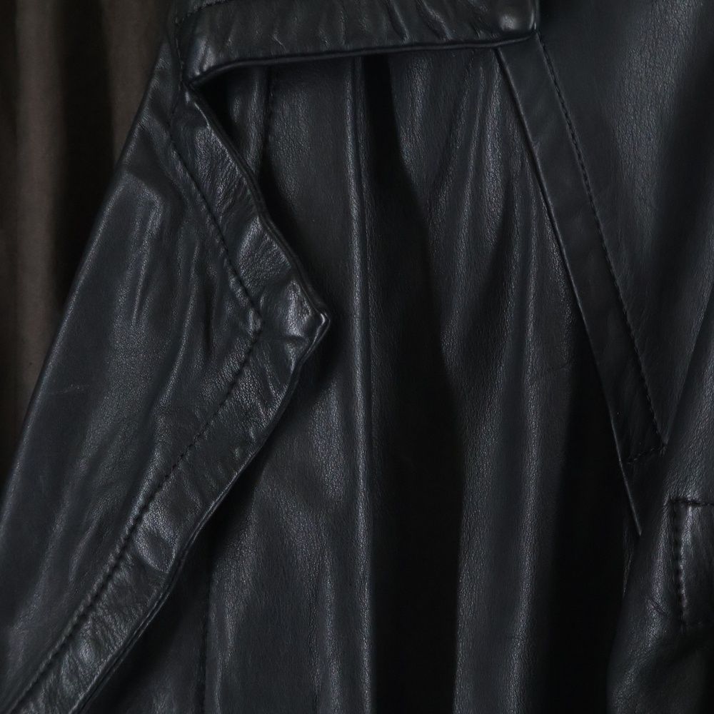 JULIUS ユリウス 08 AUTUM AND WINTER COLECTION ガスマスク フロントボタン カウスキン レザーコートブラック 長袖シャツ ミリタリージャケット 