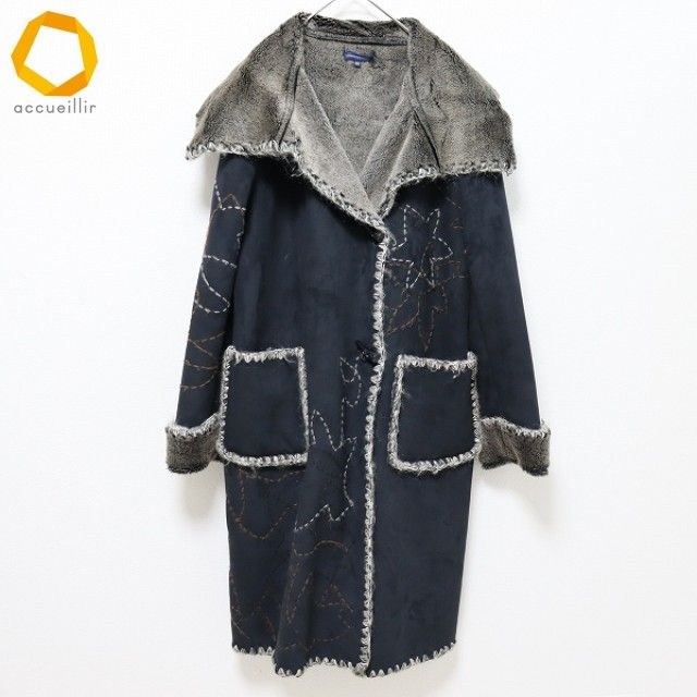 アドルフォドミンゲス コート ロング 裏ボア 刺繍 レディース w 962874