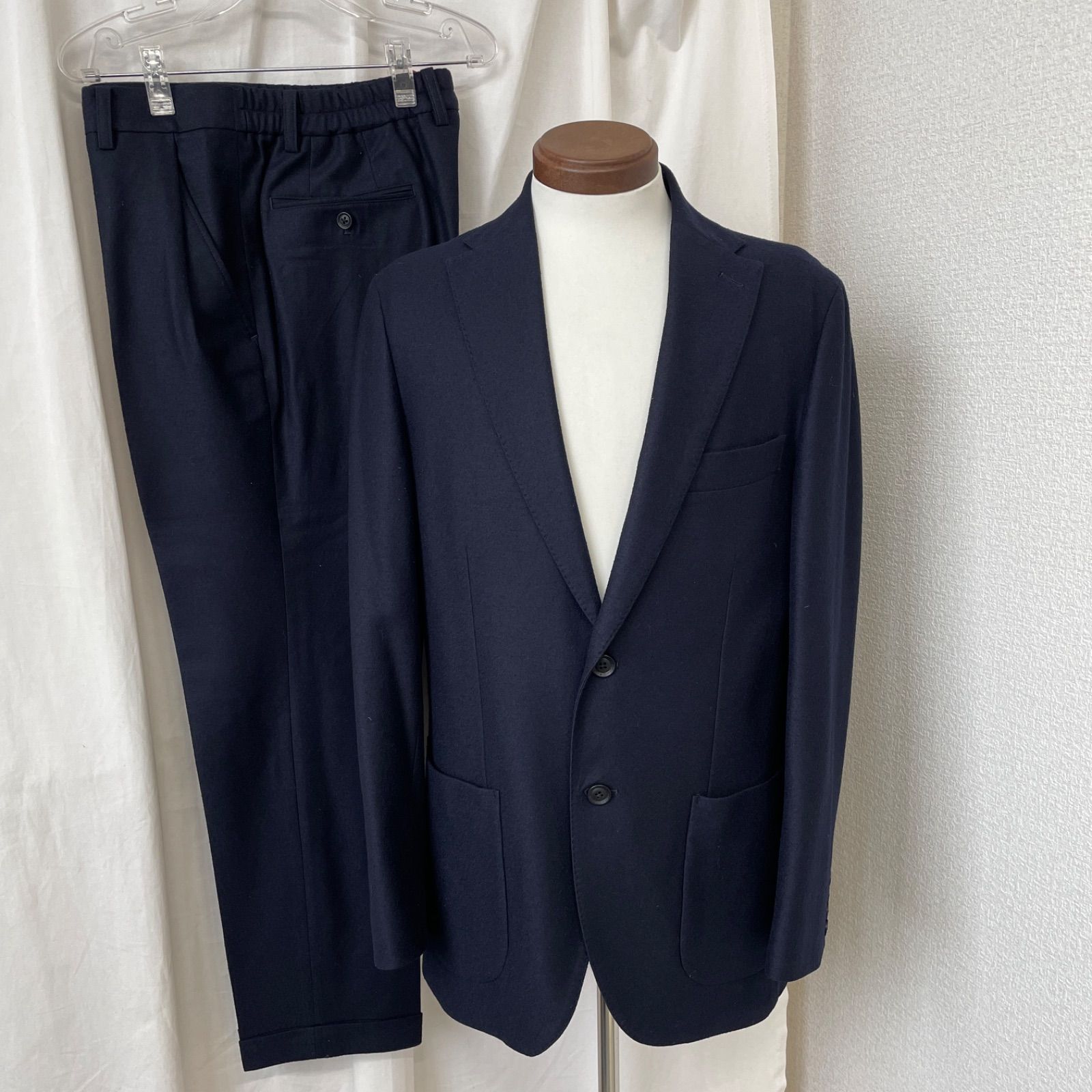 LANVIN COLLECTION ランバン ウール ボタンスーツ ネイビー