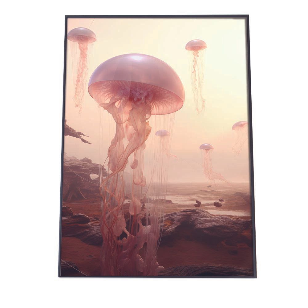 【B1サイズ（約73x103cm）】【lh-poster-2675】クラゲ ポスター シーサイド マリンスタイル ジェリーフィッシュ 水族館 水中 海 魚 インテリア