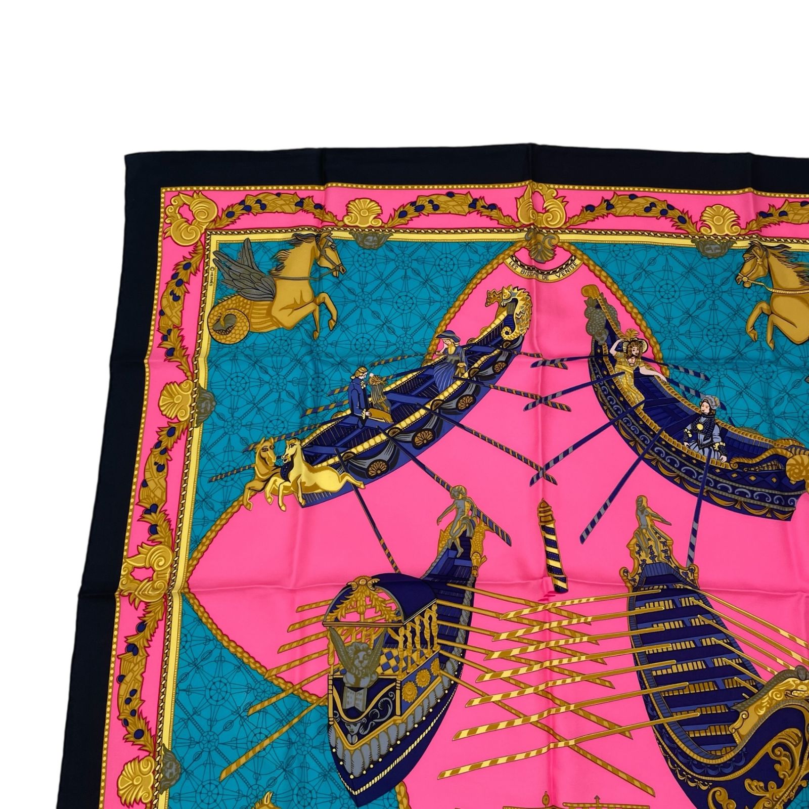 HERMES エルメス スカーフ シルク カレ90 LES BISS ONE DEVENISE ヴェニスの船乗り マルチ