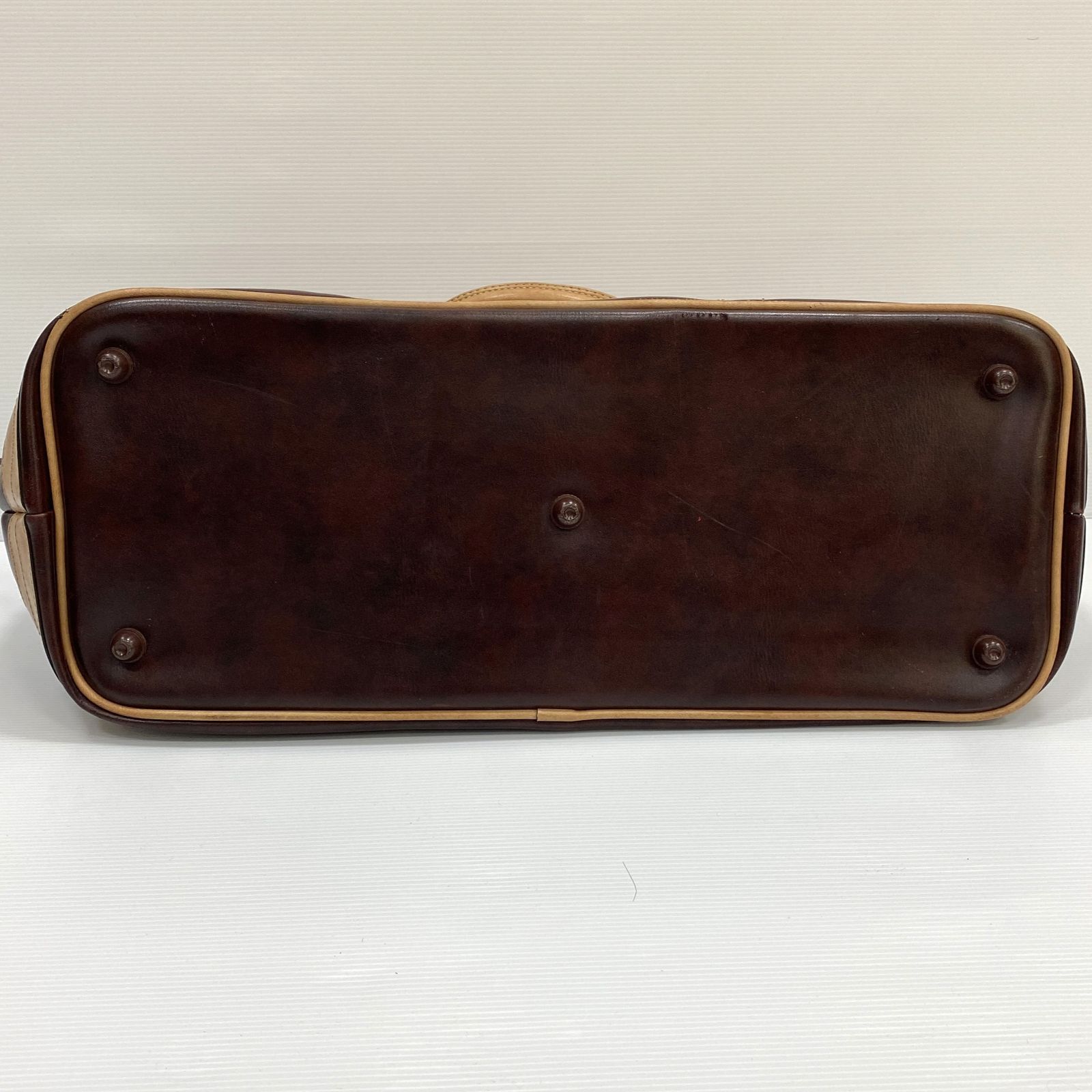 PUMA ブラウン ボストンバッグ　ヴィンテージ　'90 PUMA - 【希少】PUMA レザー バイカラー ボストンバッグ ヴィンテージ