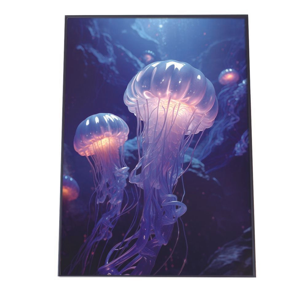 【B2サイズ（約51x73cm）】【lh-poster-2684】クラゲ ポスター シーサイド マリンスタイル ジェリーフィッシュ 水族館 水中 海 魚 インテリア