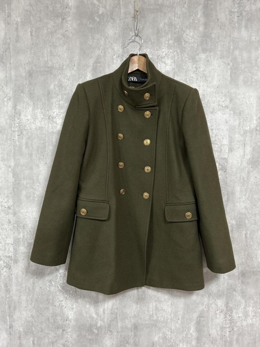 ZARA ザラ 金ボタン ピーコート ナポレオン コート sizeL/カーキ