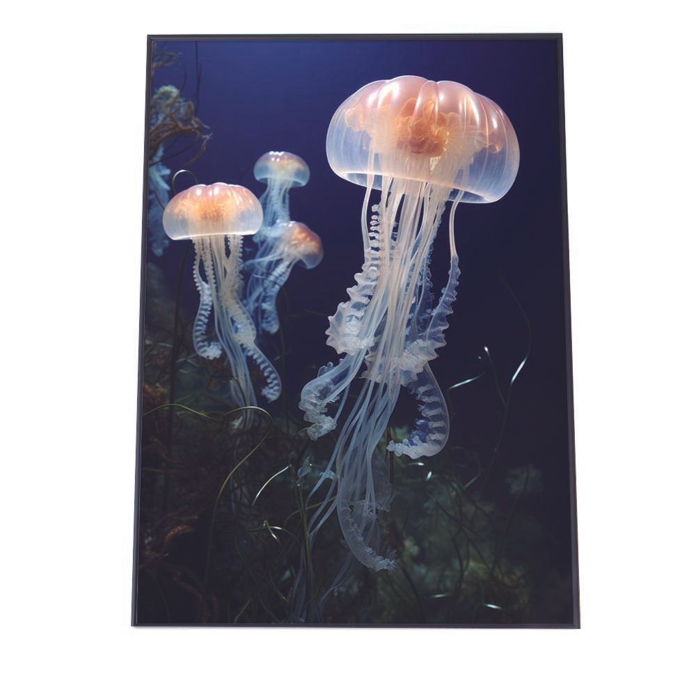 【A2サイズ（約42x59cm）】【lh-poster-2718】クラゲ ポスター シーサイド マリンスタイル ジェリーフィッシュ 水族館 水中 海 魚 インテリア