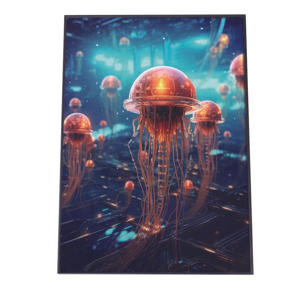 A2サイズ（約42x59cm）】【lh-poster-2727】【フレーム付き】電脳 LED