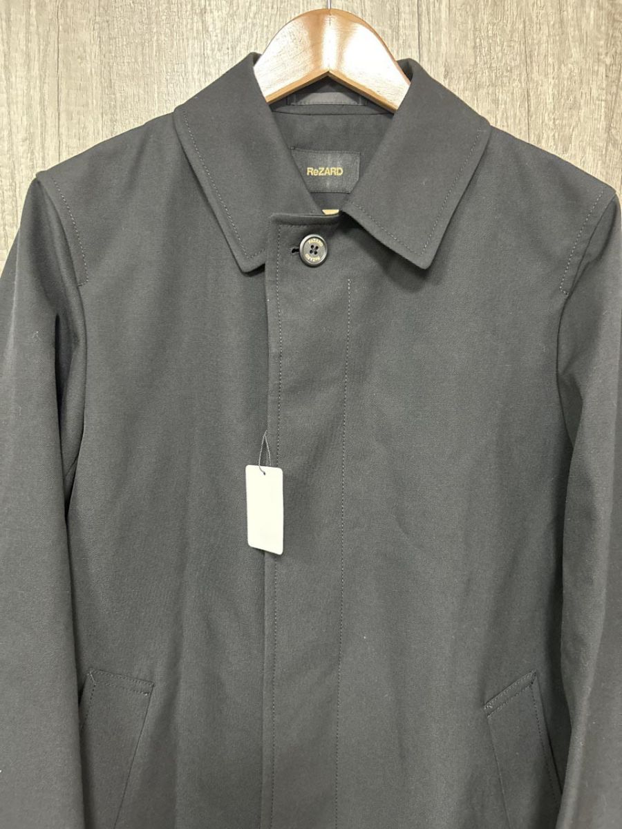 ReZARD タグ付き 定価44000円 ヒカル ウール１００％ ステンカラーコート sizeS|黒 ◎メンズ