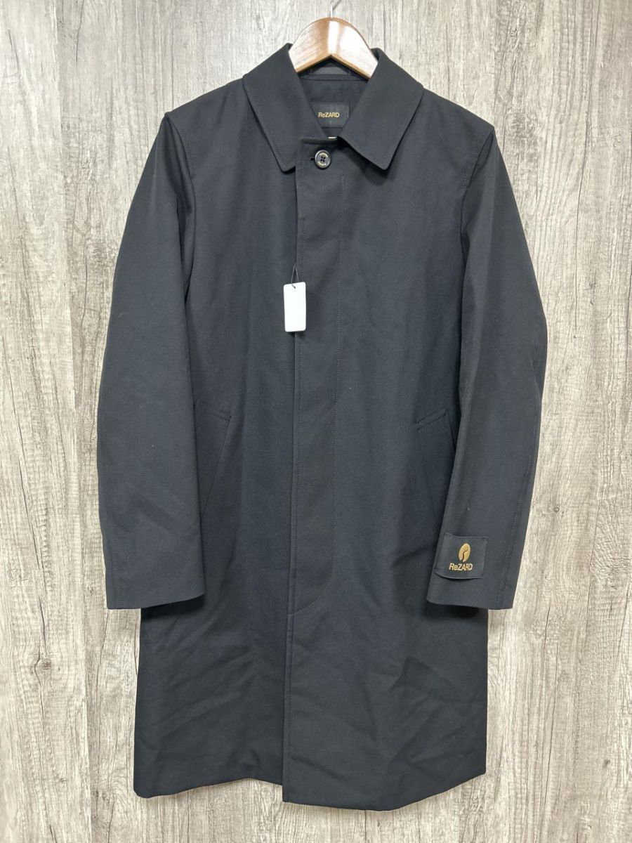 ReZARD タグ付き 定価44000円 ヒカル ウール１００％ ステンカラーコート sizeS|黒 ◎メンズ
