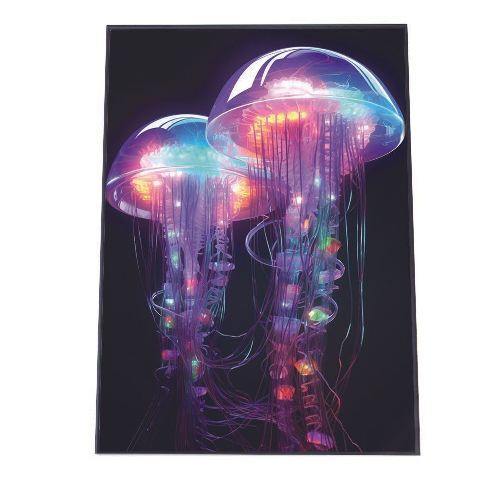 A2サイズ（約42x59cm）】【lh-poster-2737】【フレーム付き】電脳 LED