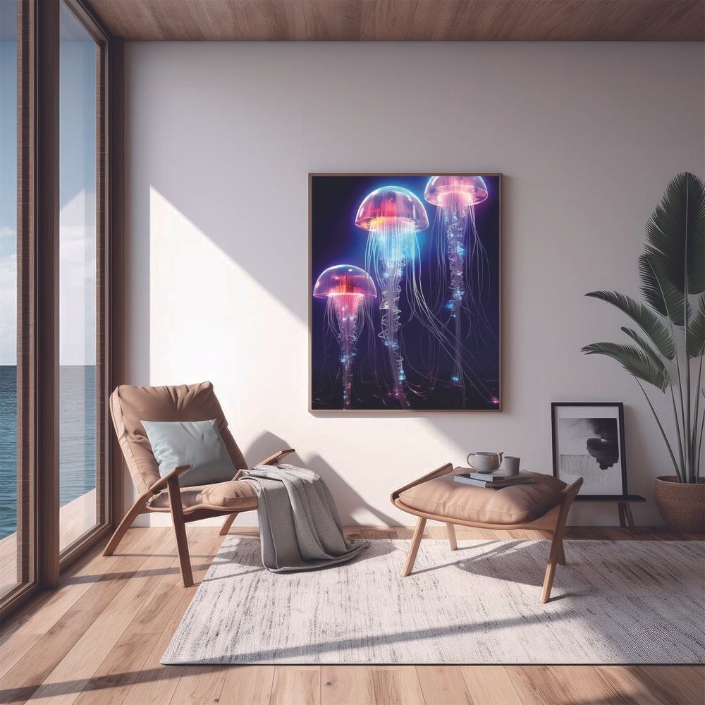 B1サイズ（約73x103cm）】【lh-poster-2747】【フレーム付き】電脳 LED