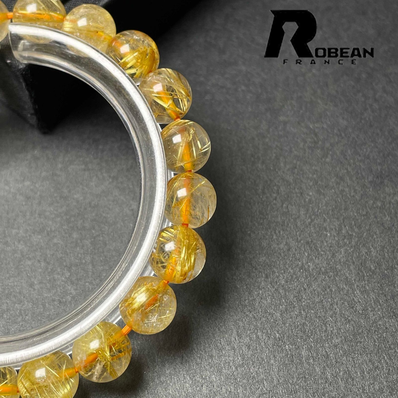  上品 EU製 定価9万円 ROBEAN ! 満針ルチルクォーツ ブレスレット パワーストーン 天然石 金運 お守り プレゼント 8 9 3 mm ブレスレット アクセサリー