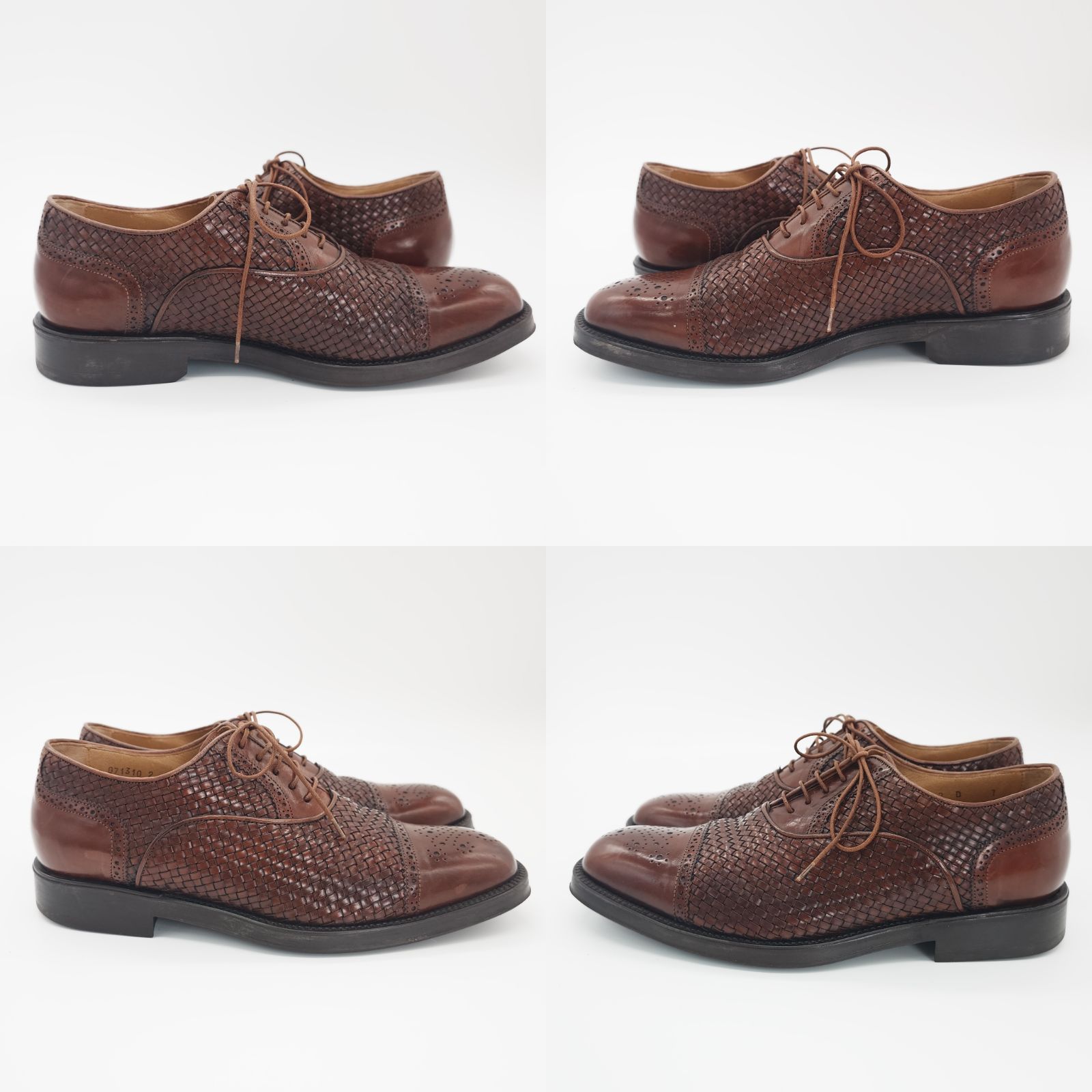 Santoni サントーニ ドレスシューズ 紳士靴 編み込みデザイン サイズ7
