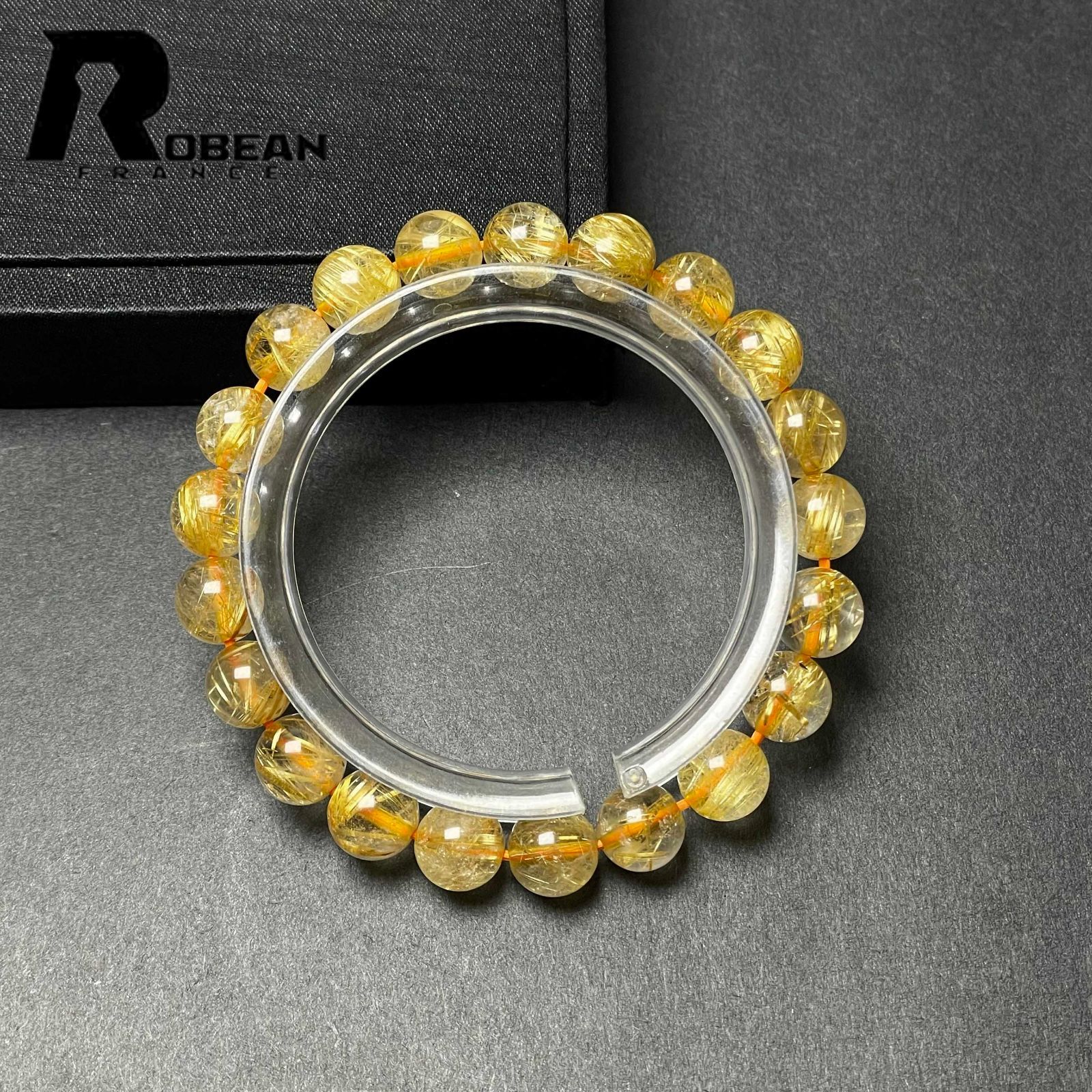 上品 EU製 定価9万円 ROBEAN ! 満針ルチルクォーツ ブレスレット パワーストーン 天然石 金運 お守り プレゼント 8 9 3 mm
