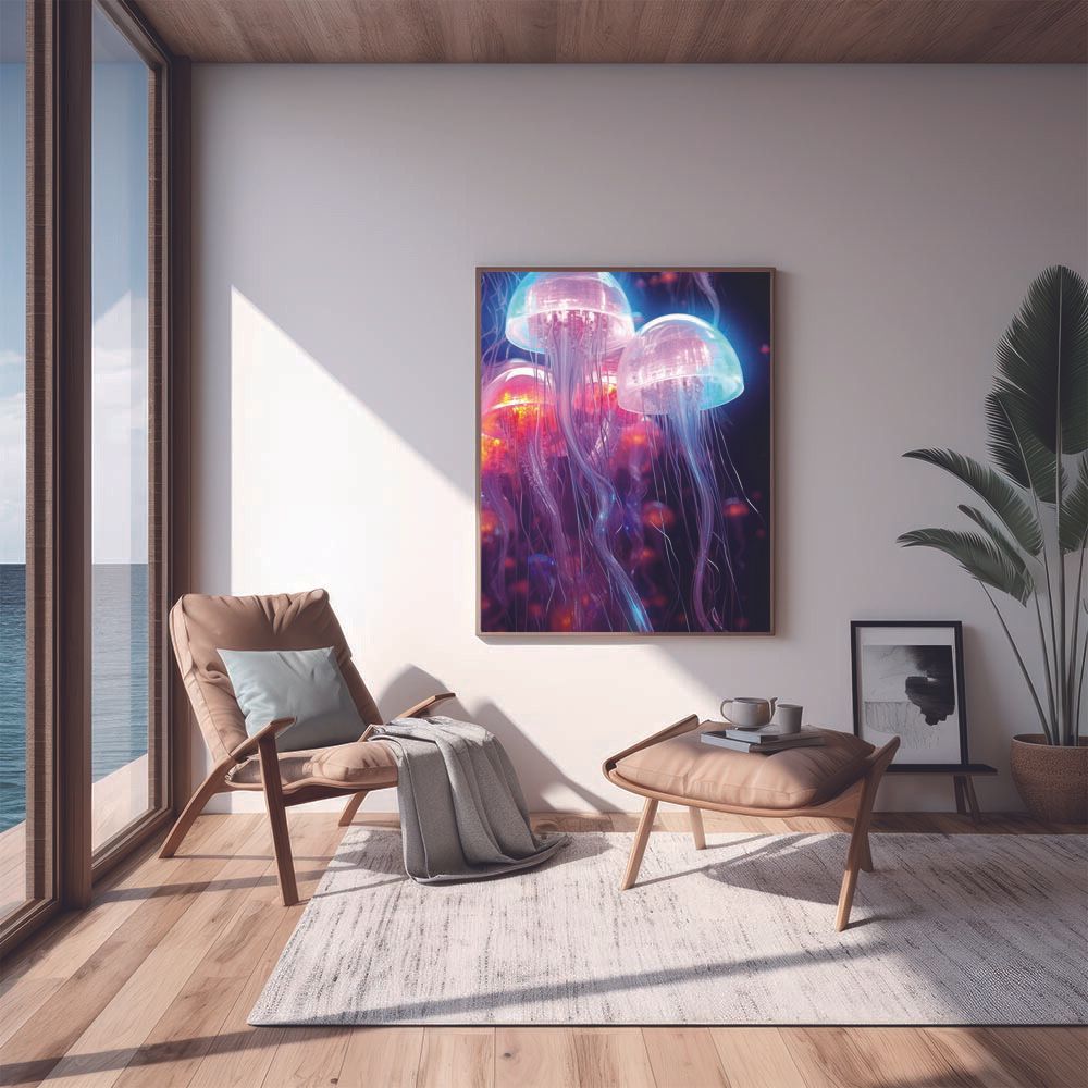 A2サイズ（約42x59cm）】【lh-poster-2748】【フレーム付き】電脳 LED