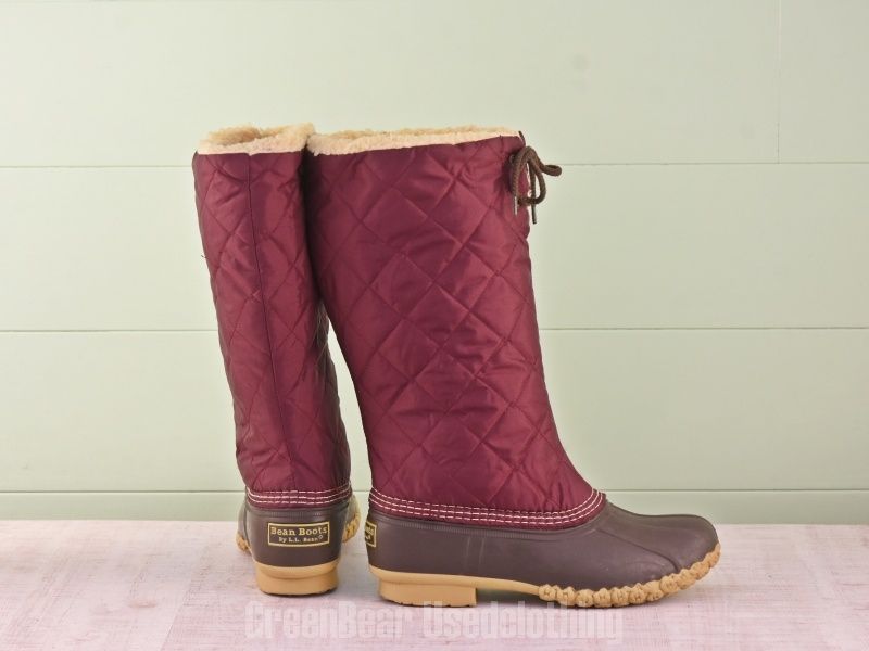 E 232 L.L.Bean ビーンブーツ ナイロン エンジ レディース 8 M 25 cm