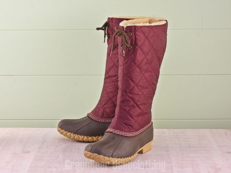 E 232 L Bean ビーンブーツ ナイロン エンジ レディース 8 M 25 cm