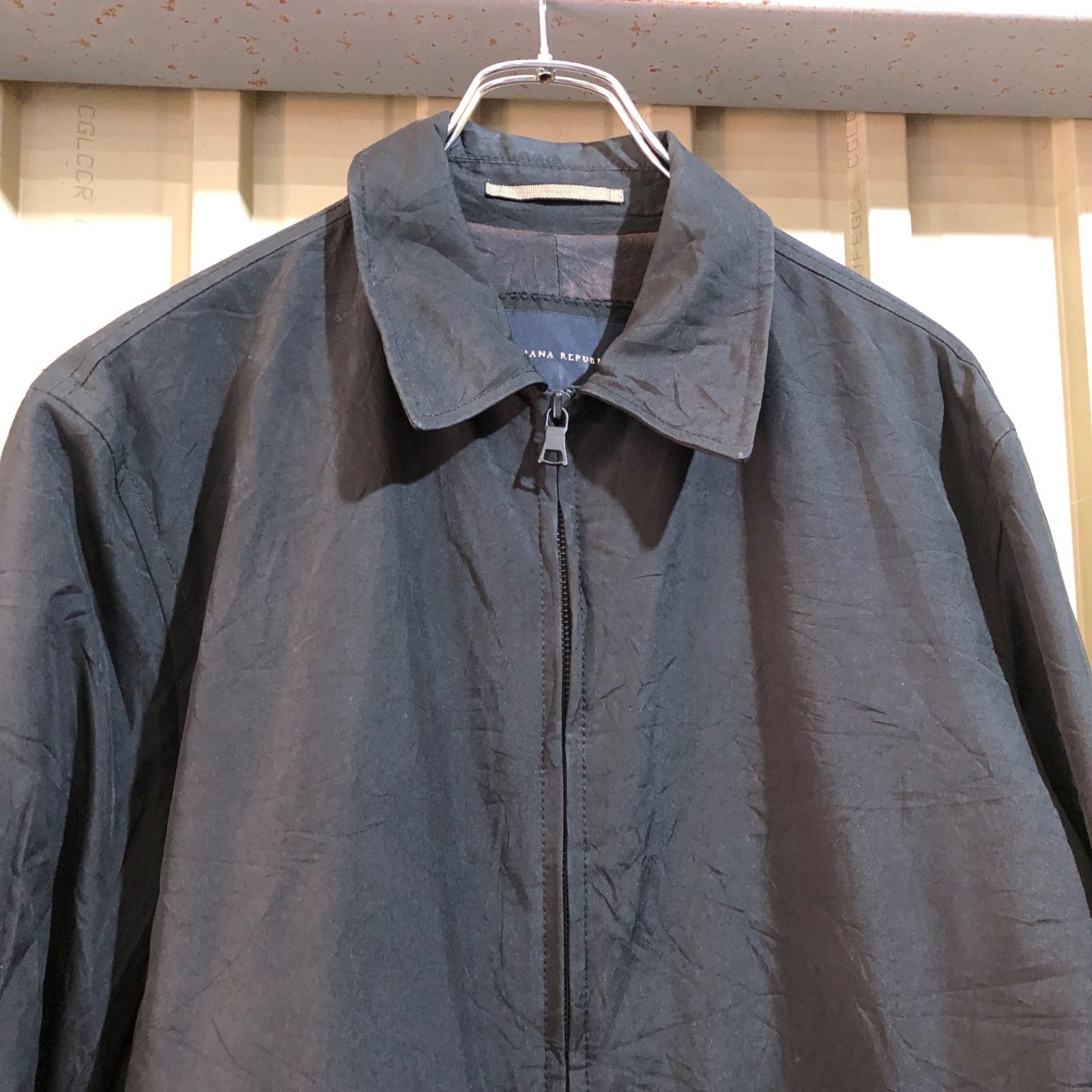 1120 BANANA REPUBLIC ナイロンジャケット ブラック S バナナリ