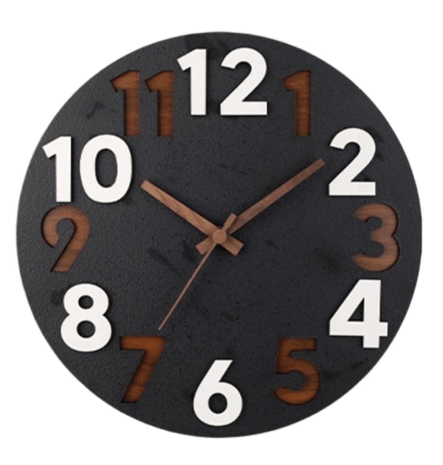 壁掛け 時計 静音 おしゃれ 北欧 直径30CM プレゼント アナログ インテリア (黒) [ブラック]