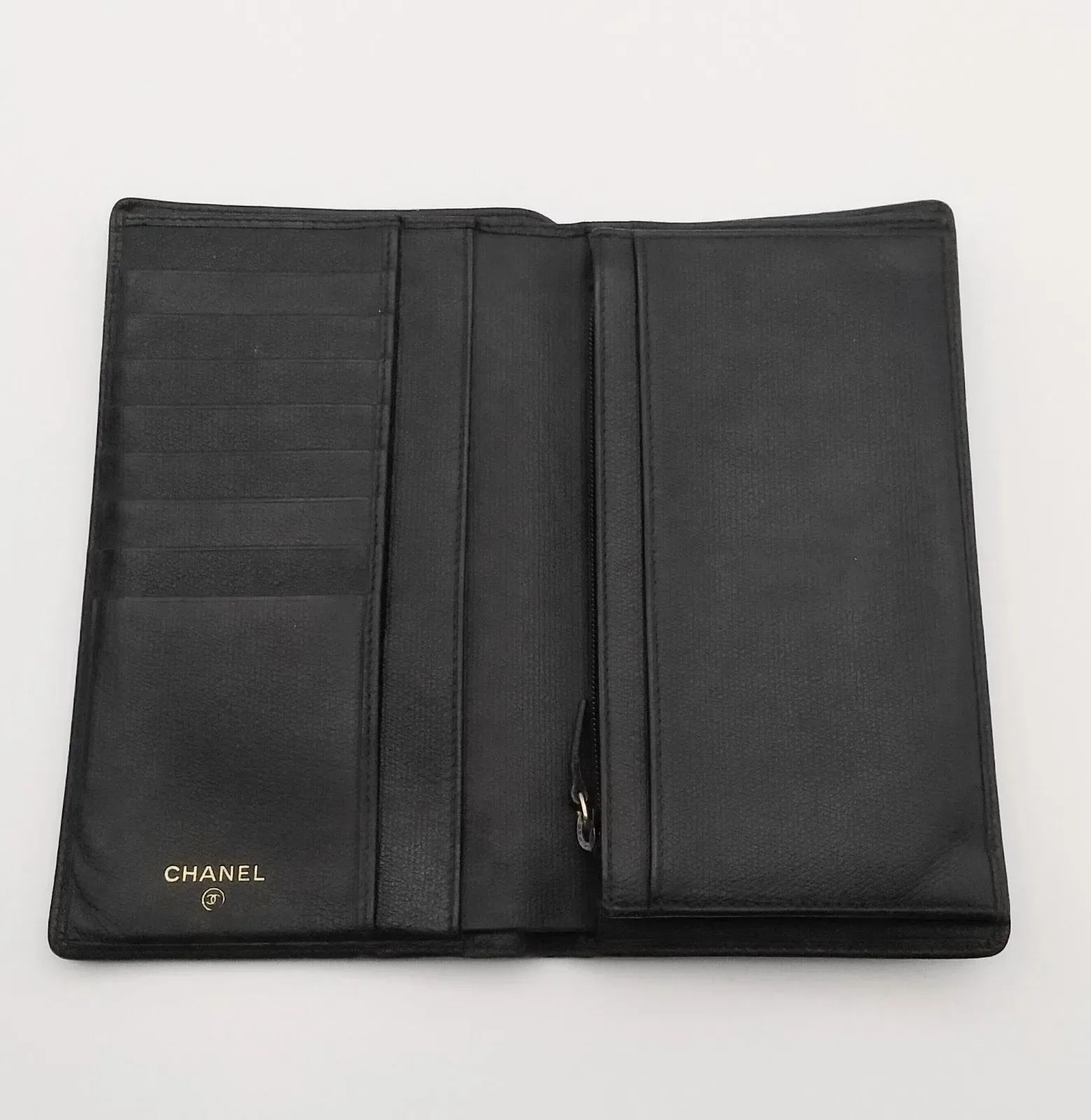 CHANEL シャネル 長財布 ココボタン 二つ折り財布 ブラック レザー