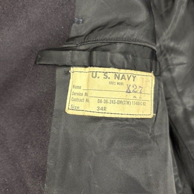 60年代 実物 U.S.NAVY Pコート サイズ34R 07120907 872 難あり - メルカリ