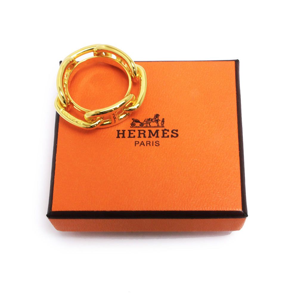 エルメス シェーヌダンクル Anneau de carre Regate レガート ルガテ スカーフリング ゴールド HERMES
