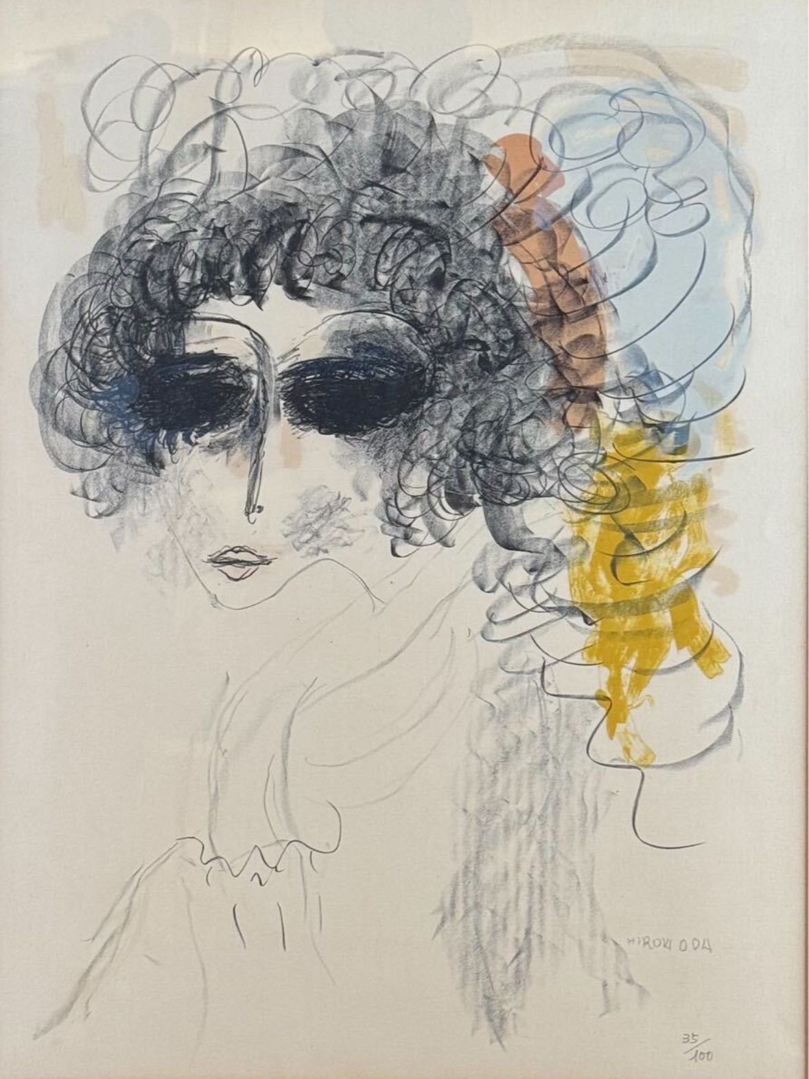 織田広喜「少女」オリジナル版画 15号 福岡県出身 日本芸術院 二科会