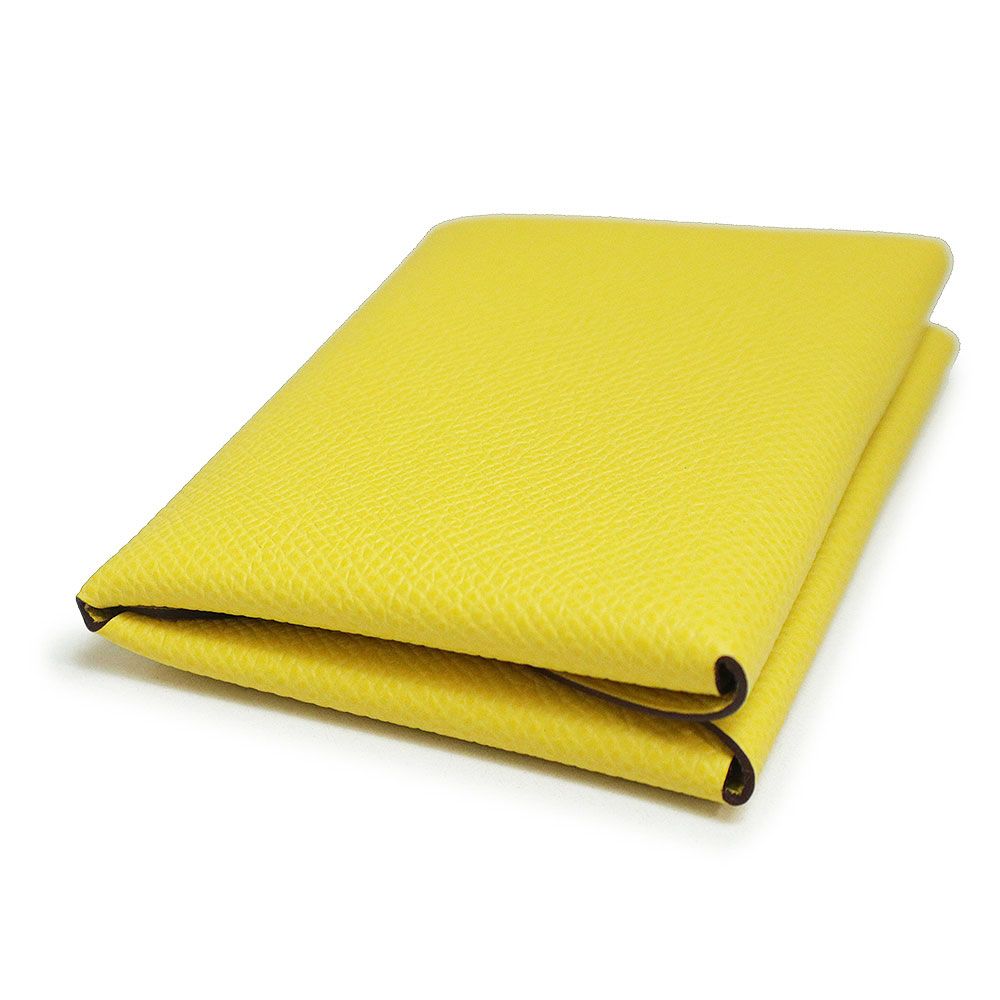 ✨️未使用級!✨️エルメス　カルヴィデュオ　アイボリー×イエロー エルメス カルヴィ デュオ コンパクト コインケース 小銭入れ 財布