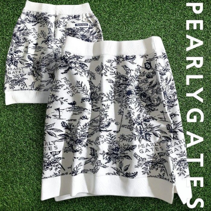 PEARLY GATES パーリーゲイツ ゴルフ ウォームコットン リブ切替 花柄