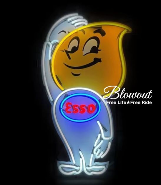 ESSO ネオンサイン 看板 ガレージ シネオン HOTROD ヴィンテージ アメリカン雑貨 トラック ハーレー フィギュア ホットロッド US ムーンアイズ クレイスミス シボレー 世田谷ベース 古着 97