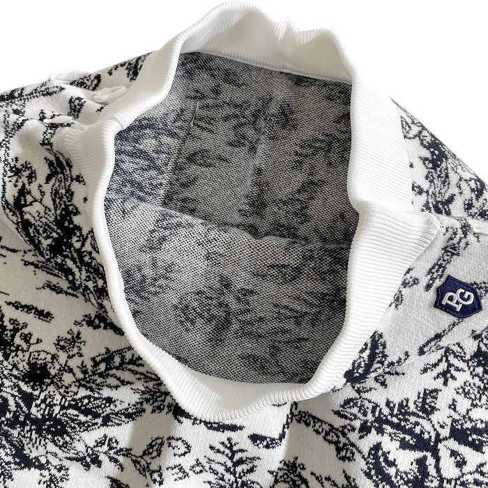 PEARLY GATES パーリーゲイツ ゴルフ ウォームコットン リブ切替 花柄