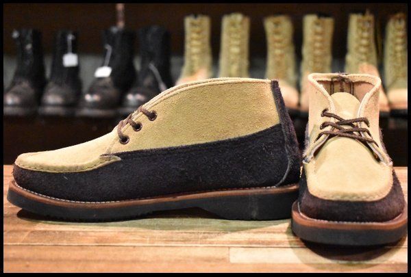 7 5 EE RUSSELL ラッセルモカシン スポーティングクレーチャッカ ツートン スエード ネイビー ララミー ブーツ FK 431