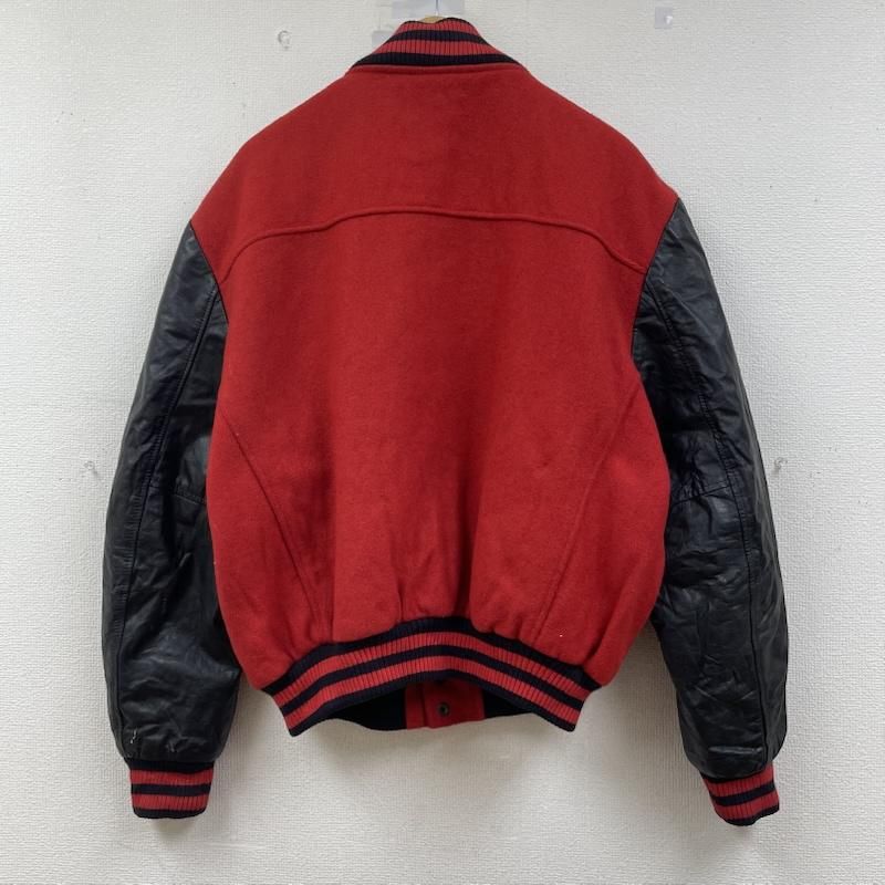 古着 mark s work wearhouse 袖 レザー スタジャン ラインリブ スナップボタン バーシティ メンズ L ISItems