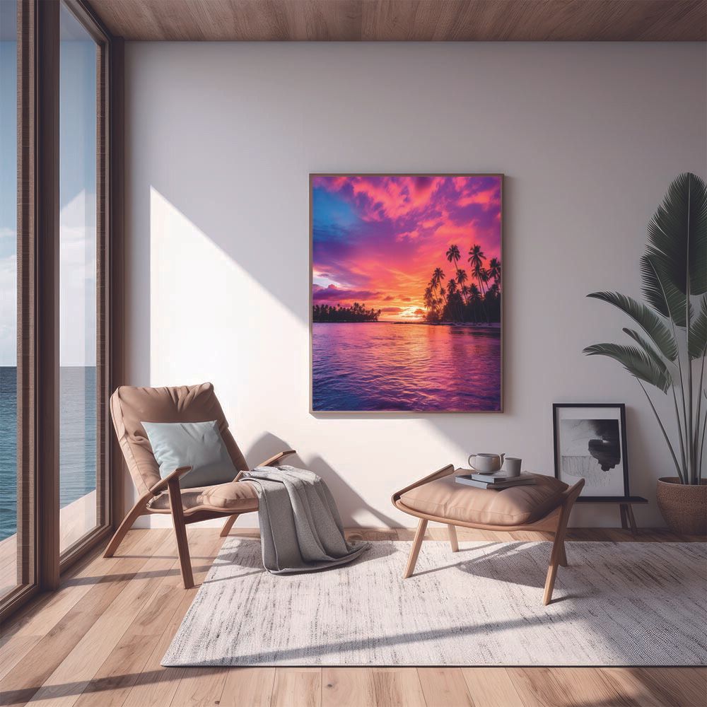 B3サイズ（約36x51cm）】【lh-poster-2838】【フレーム付き】海 beach