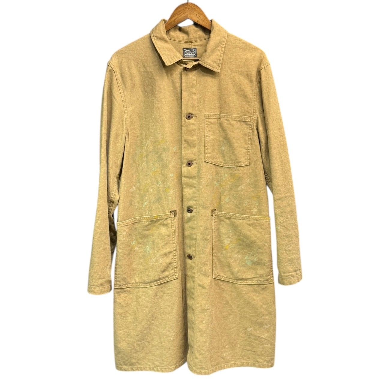 RRL ダブルアールエル 22 SS ペイント加工リネンコットンショップコート S ブラウン 15060