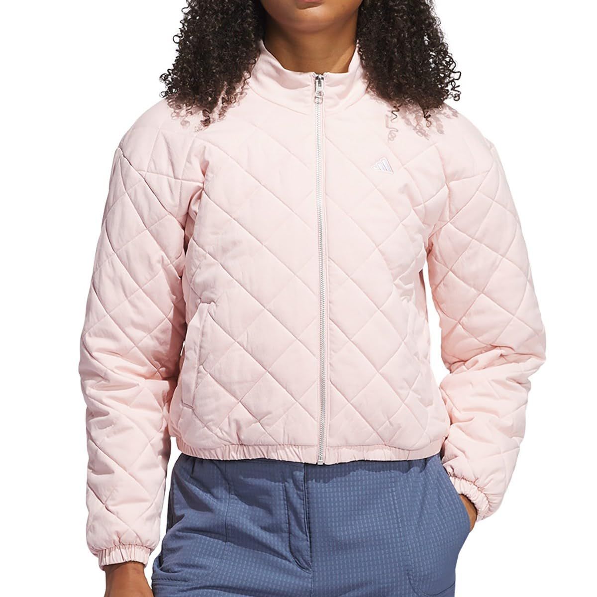 アディダス adidas ゴルフ レディース ジャケット GO TO 撥水 フルジップ ショート丈キルトジャケット サンディーピンク JRY 36 IM 5566