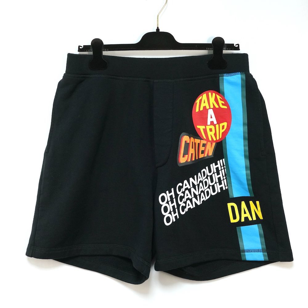 Dsquared 2 Traveler Patch Bermuda shorts in black ディースクエアード トラベラーパッチ バミューダ ショートパンツ ブラックMサイズ S 25042