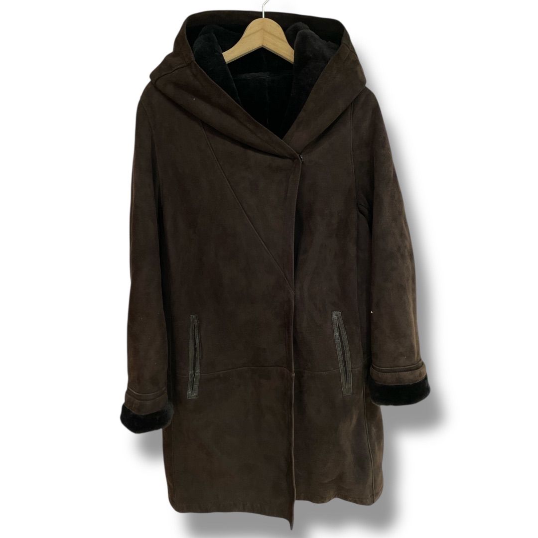 レディース theory luxe セオリーリュクス ラムレザームートンコート 