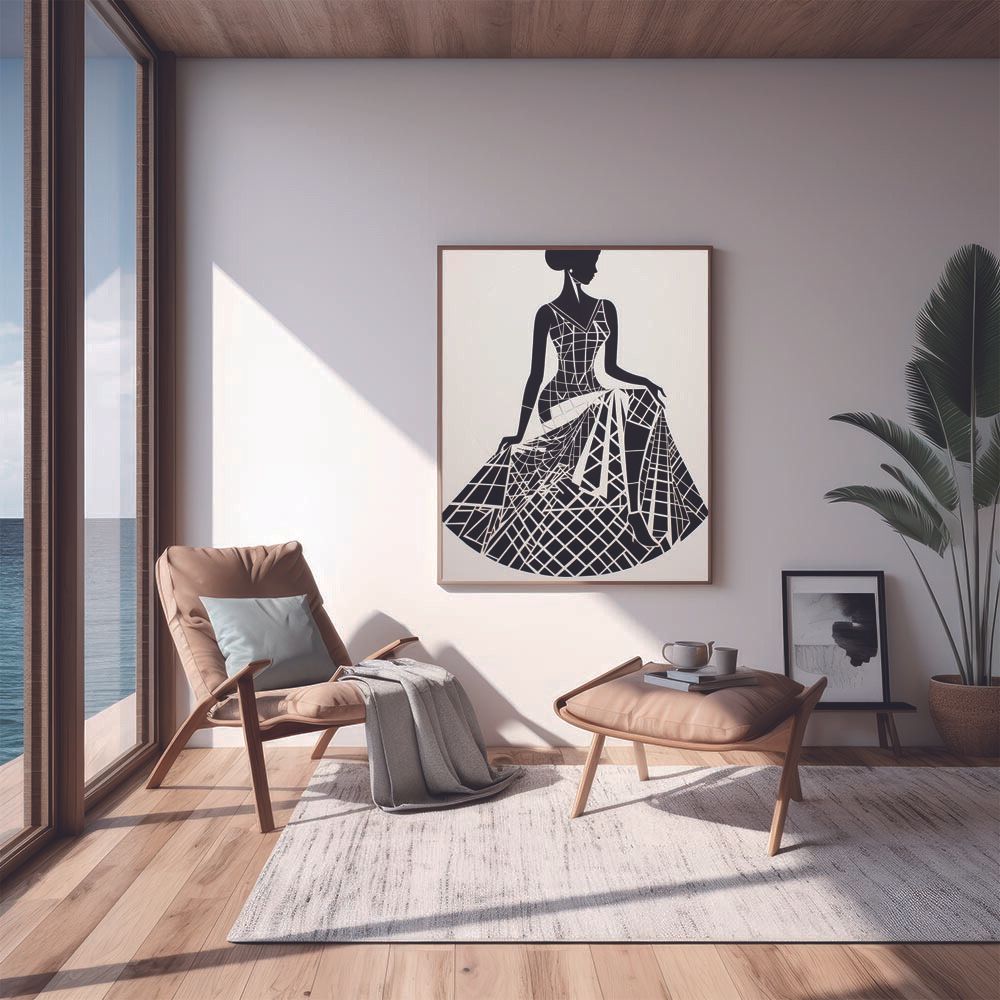 A3サイズ（約30×42cm）】【lh-poster-2903】【フレーム付き】白黒 女性