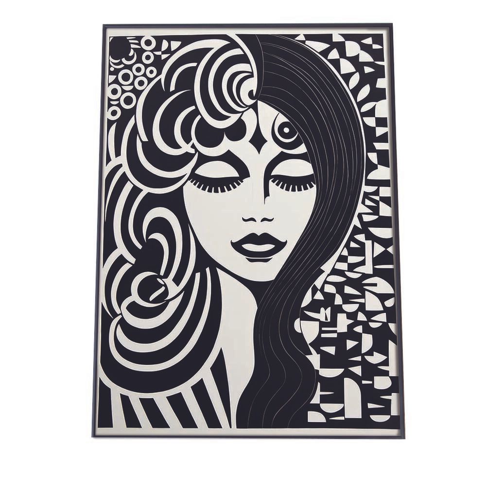 える ① A3サイズ（約30×42cm）】【lh-poster-2909】【フレーム付き】白黒 女性