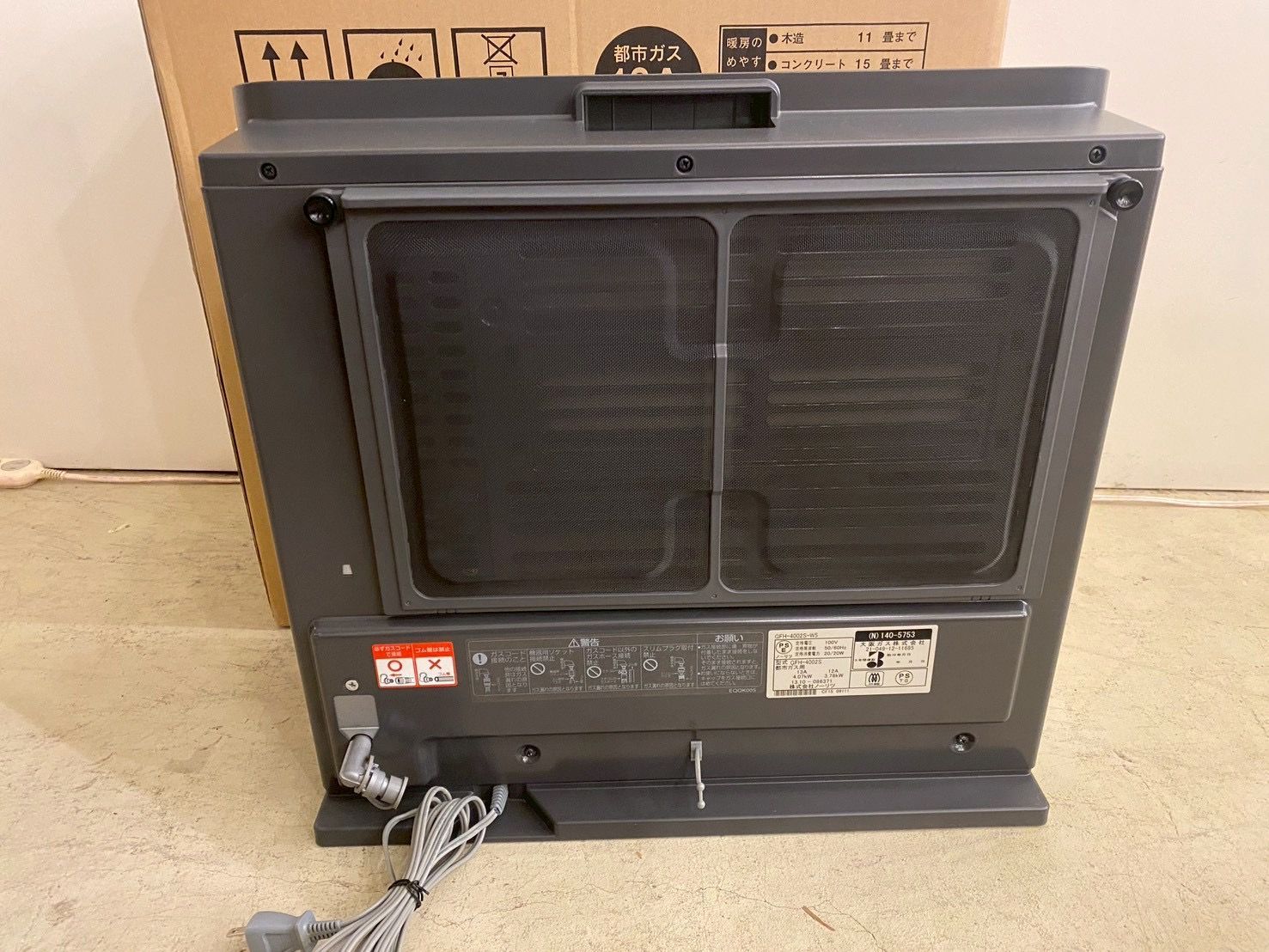 □ノーリツ ガスファンヒーター 都市ガス用 GFH-4002S-W5 大阪ガス