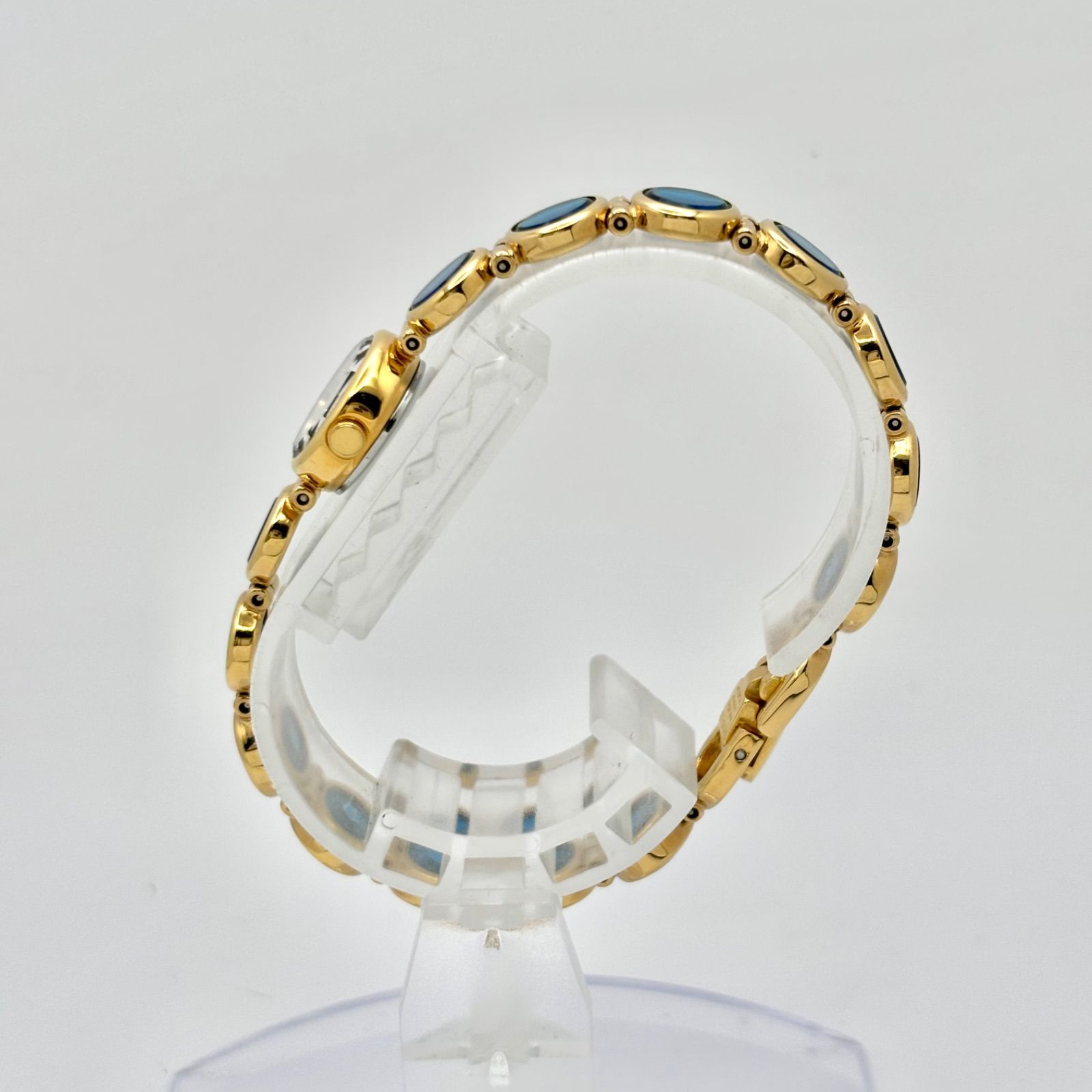 展示品| 電池 SEIKO セイコー LAS ラサール レディース 腕時計 クリスタル ゴールド ブルー 1 E 50-0160