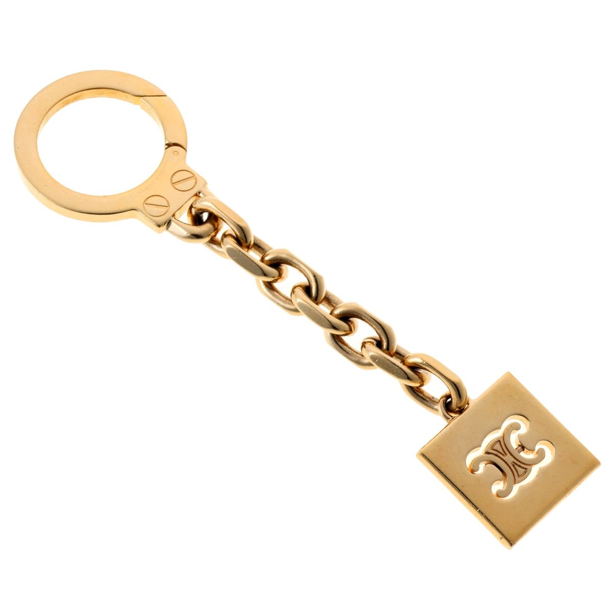 セリーヌ CELINE トリオンフ チャーム キーリング メタル ゴールド S-159505